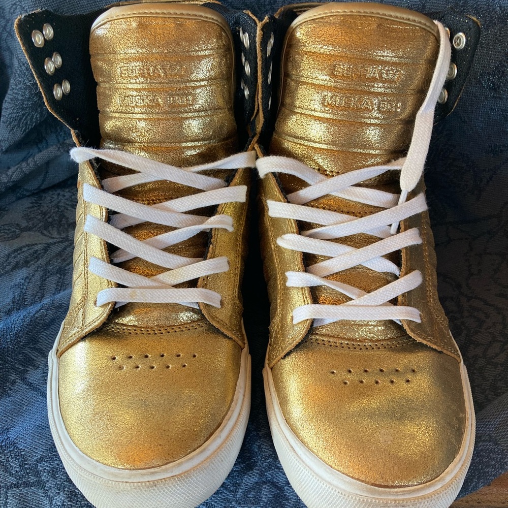 Gold sneakers